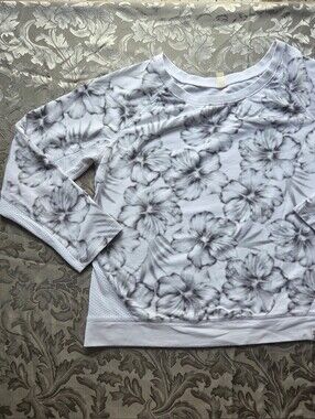 Hyba Sweater Scoop Neck Blurred Floral